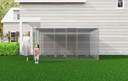 Chicken Coop 13x8x6.5FT Chicken Run Pen for Yard,The net is green